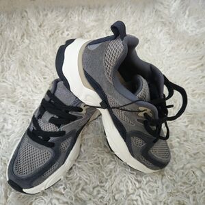 Zara Gray and Black Kids' Mesh Lace-Up Sneakers